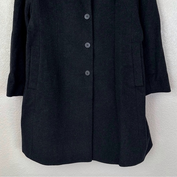 Anne Klein 100% Wool Black Single Breasted Women's Coat, Size 14 - Picture 4 of 13